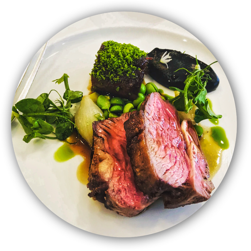 Steak with microgreens